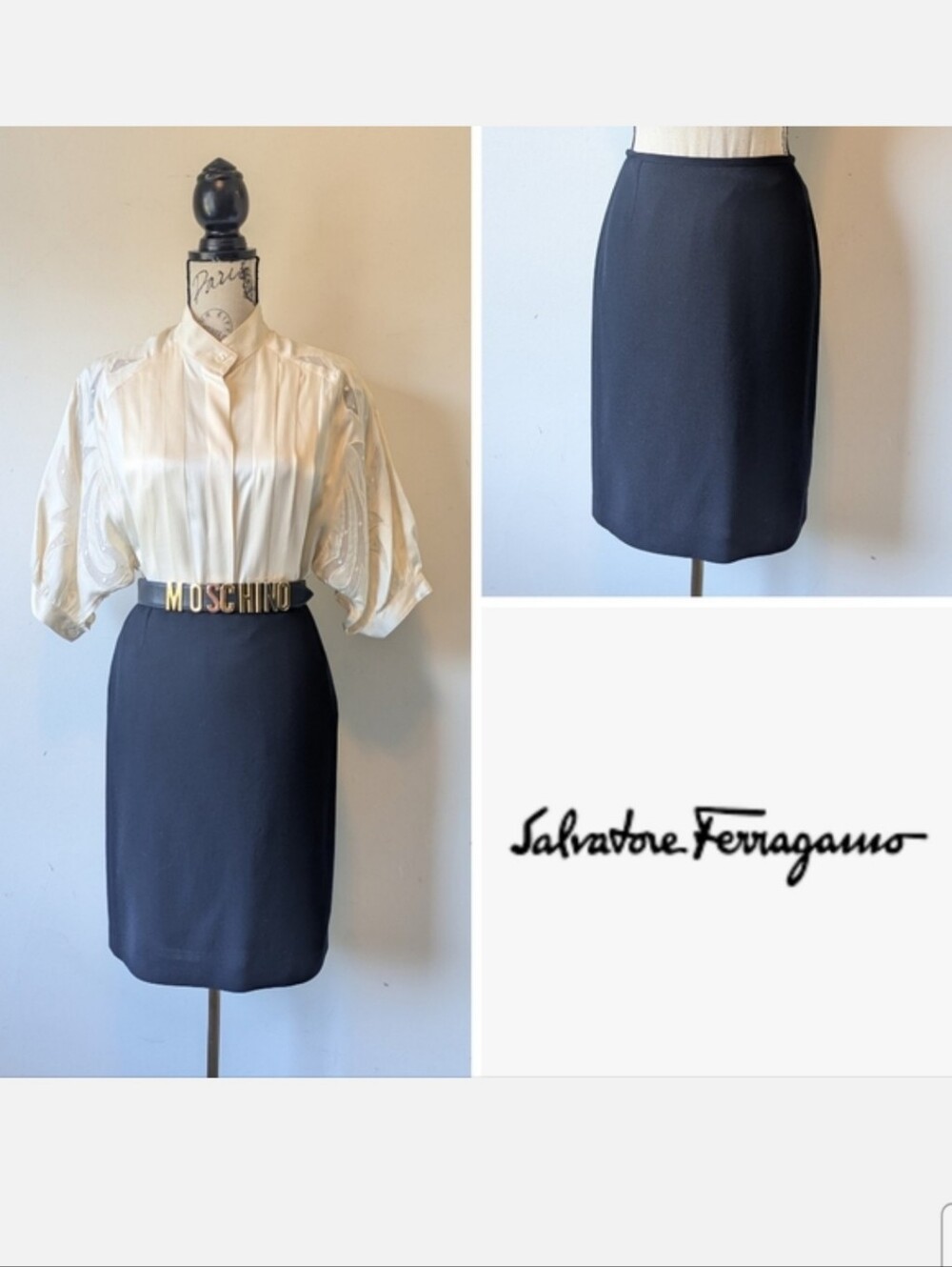 Vintage Wool Skirt- Salvatore Ferragamo